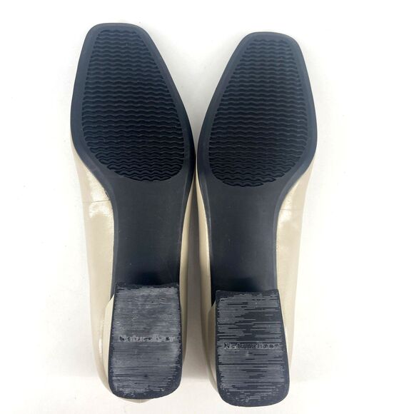 Naturalizer Leather Heel 10N Nude Block Heel Square Toe Non Slip Sole Comfort - Picture 6 of 8